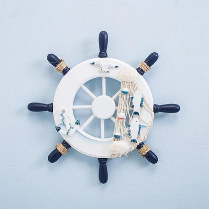 Marine Style Wood Ship Wheel Boat Steering Rudder Mediterranean Ornament Nautical Theme Birthday Party Kids Home Decorations    Your Coastal Marketplace | Shoreshopper.com