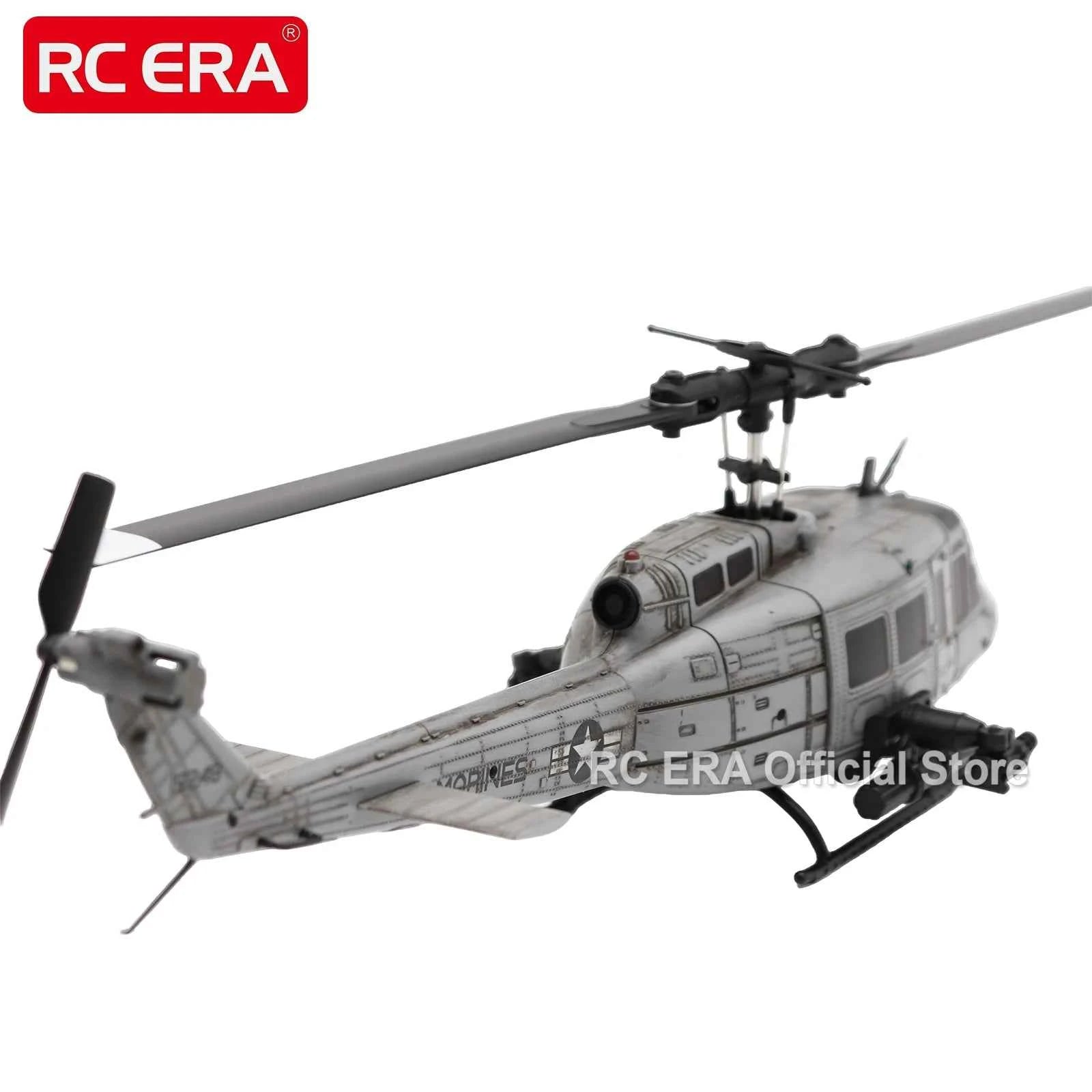 RC ERA Weathered Marine C032 UH1Huey One Click Inverted Flight TOF Optical Flow Gyro Stabilized RC Helicopter for Adults
