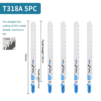 Jigsaw Blades Set T-Shank Jig Saw Blades for Wood Plastic and Metal Cutting Compatible as Bosch/DEWALT/RYOBI/One+/Makita - ShoreCo.Shop