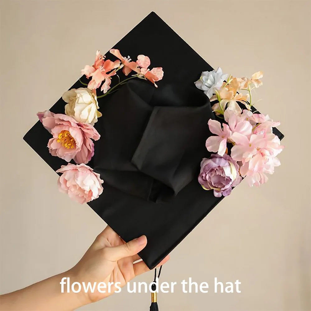 Headwear Doctor Flowers Graduation Cap Master Bachelor Trencher Cap Adjustable Fringe Mortar Board Graduation Party    Your Coastal Marketplace | Shoreshopper.com