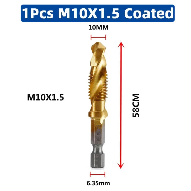 LiYu Shank Titanium Plated HSS Screw Thread Metric Tap Drill Bits Screw Machine Compound Tap M3 M4 M5 M6 M8 M10 Hand Tools    Home Decor Supply | Online Retail | ShoreShopper.com