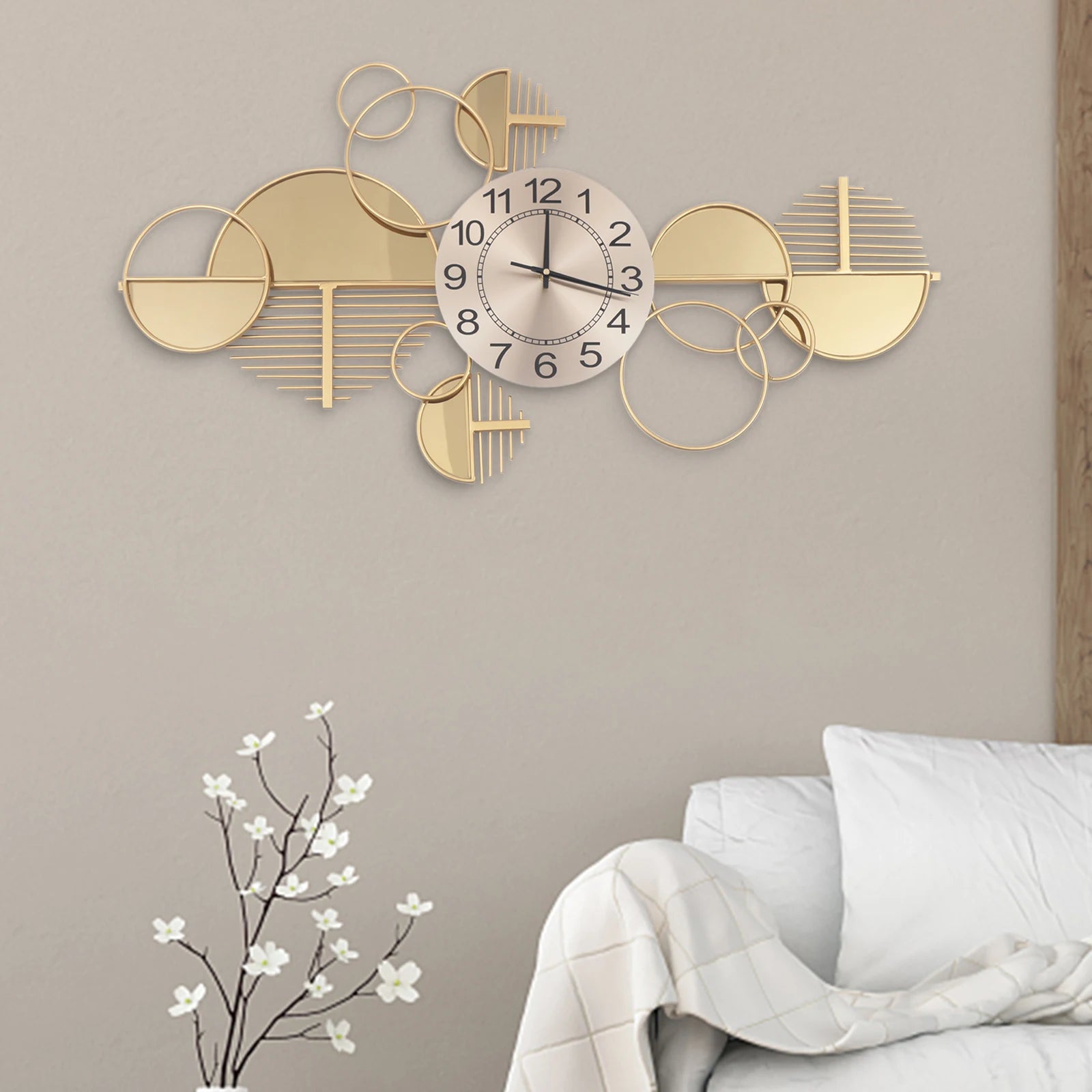 Gold Metal Creative Minimalist Style Decorative Clock    Home Decor Supply | Online Retail | ShoreShopper.com