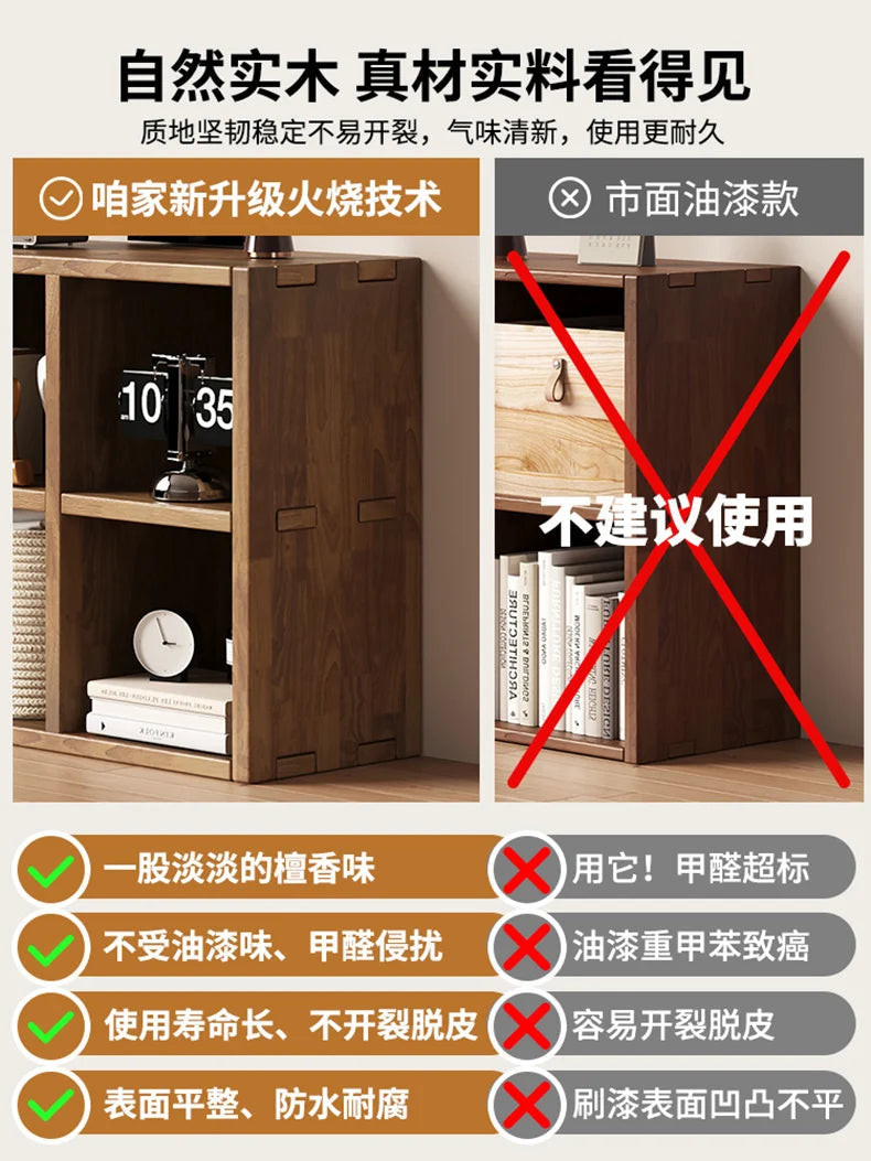 Solid Wood Short Bookshelf Floor Storage Cabinet Grid Organizer Shelf for Living Room Home & Kindergarten Display Unit    Home Decor Supply | Online Retail | ShoreShopper.com