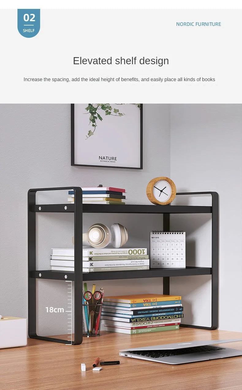 Shelf Desktop Storage  Bookshelf Student Desk Shelves Racks Office Computer Desk Tiered Cabinet Home Storage Holders Organizer    Home Decor Supply | Online Retail | ShoreShopper.com