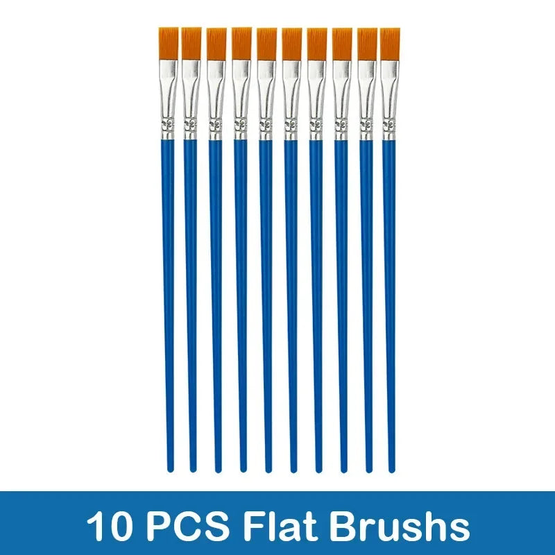 10/20/50Pcs Painting Brushes Set Art Round / Flat Brushs Nylon Hair Paint Brushes Pen for Oil Acrylic Watercolor Art Supplies    Home Decor Supply | Online Retail | ShoreShopper.com