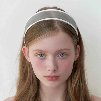 Headwear Mesh Pearls Headband Creative Beads Rhinestone Wide Hair Hoop Solid Color Waterproof Black White Hairband Wash Face