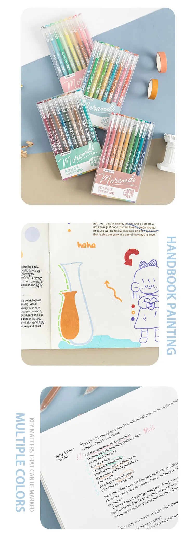 Languo 27-207 Colors Of One Set Drawing Handbook Pens Student DIY Graffiti Multi-Color Gel Pen Writing Marker Stationery    Home Decor Supply | Online Retail | ShoreShopper.com