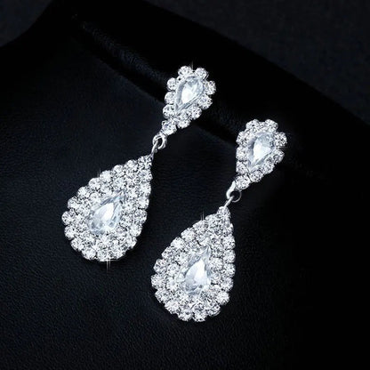 Luxurious Wedding Jewelry Sets for Bridal Bridesmaid Jewelery Drop Earring Necklace Austria Crystal Wholesale Gift    Home Decor Supply | Online Retail | ShoreShopper.com