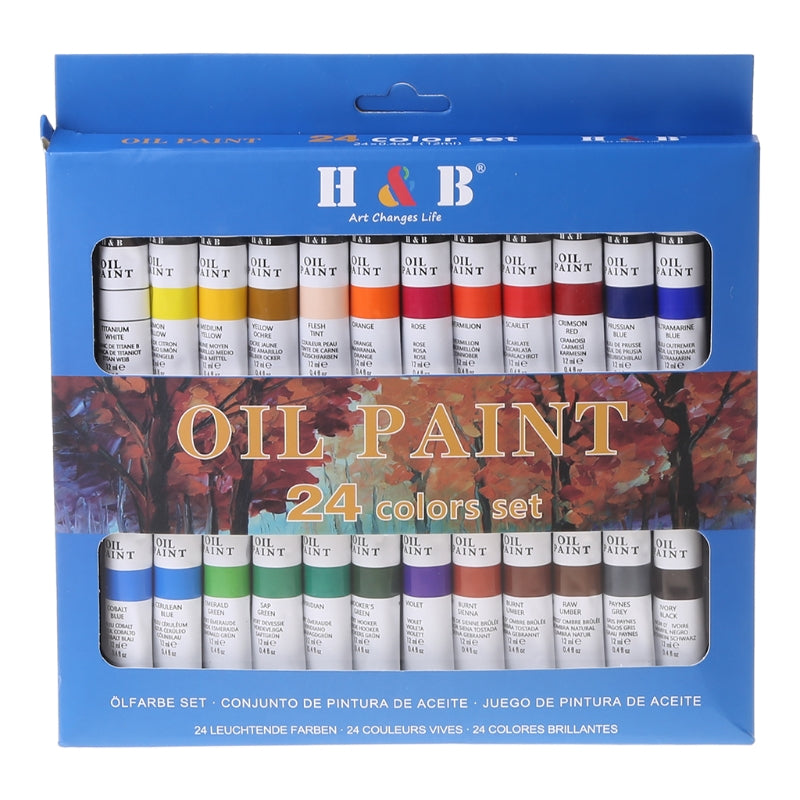 24 Colors Professional Oil Painting Paint Drawing Pigment 12ml Tubes Set Artist Art Supplies for Beginner QXNF    Home Decor Supply | Online Retail | ShoreShopper.com