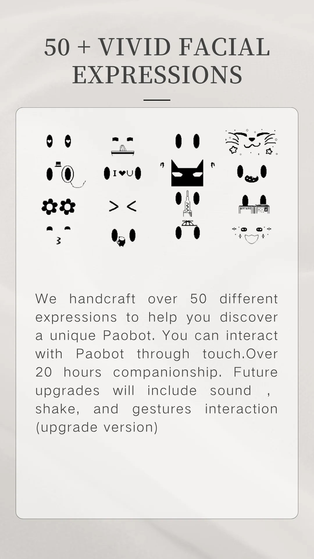 PAOBOT Intelligence Robot Companion Emo Robot Pets Interactive Smart Robot Toy Mini Desktop Robot Electronic Tamagotchi - ShoreCo.Shop