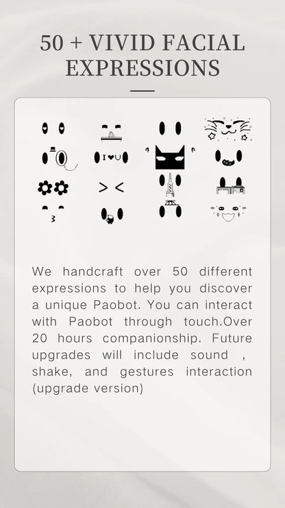 PAOBOT Intelligence Robot Companion Emo Robot Pets Interactive Smart Robot Toy Mini Desktop Robot Electronic Tamagotchi - ShoreCo.Shop