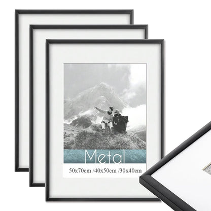 3pcs 30x40 50x70cm Picture Frames Aluminum Modern Photo Frame Black With Mat For Wall Art Mounting Canvas Print Home Decor    Home Decor Supply | Online Retail | ShoreShopper.com