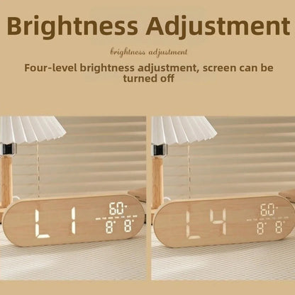 Minimalist Design Digital Wall Clock Silent Operation Nordic Style Alarm Clock Temperature Date Display Hanging Mount    Home Decor Supply | Online Retail | ShoreShopper.com