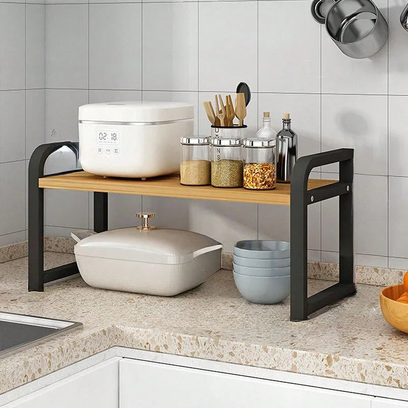 Kitchen Layered Shelves Countertop Cabinets Telescopic Storage Rack Pot Rack Table Top Kitchen Utensils Seasoning Shelf    Home Decor Supply | Online Retail | ShoreShopper.com
