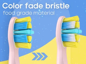 Children Electric Toothbrush with 8 Replacement Heads DIY Stickers 5 Cleaning Modes Blue Pink Yellow 3 Colors Soft Bristles - ShoreCo.Shop