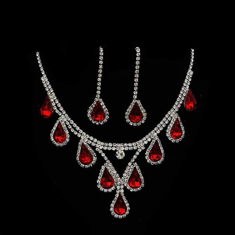 Romantic 2 Pieces/set Wedding Jewelry Set Shiny Crystal Bridal Jewelry Set Ladies Necklace Earrings    Home Decor Supply | Online Retail | ShoreShopper.com