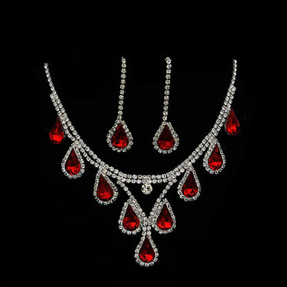 Romantic 2 Pieces/set Wedding Jewelry Set Shiny Crystal Bridal Jewelry Set Ladies Necklace Earrings    Home Decor Supply | Online Retail | ShoreShopper.com