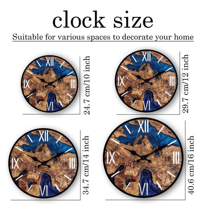 Abstract Roman Numeral Wooden Wall Clock for Living Room, Bedroom, Kitchen, Home Decoration, Silent Quartz Clock, Holiday Gift, 10 Inches, 12 Inches 14inch 16inch (No Battery)    Home Decor Supply | Online Retail | ShoreShopper.com