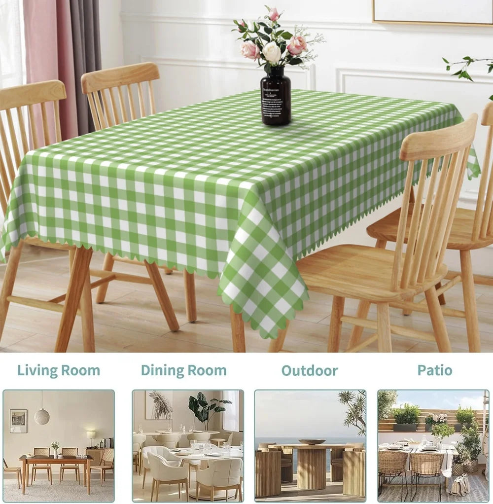 Waterproof Lemon Tablecloth Blue White Check Pattern Summer Decor Kitchen Dining Table Cover for Outdoor Indoor Rustic Style    Your Coastal Marketplace | Shoreshopper.com