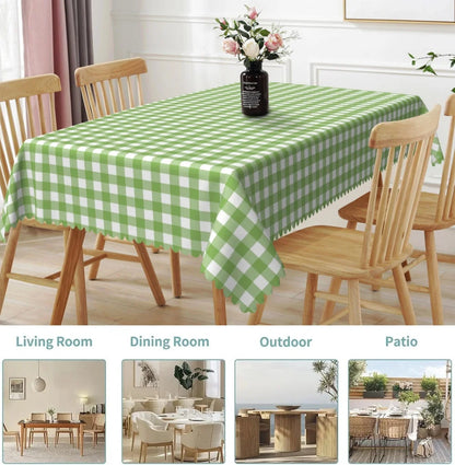 Waterproof Lemon Tablecloth Blue White Check Pattern Summer Decor Kitchen Dining Table Cover for Outdoor Indoor Rustic Style    Your Coastal Marketplace | Shoreshopper.com
