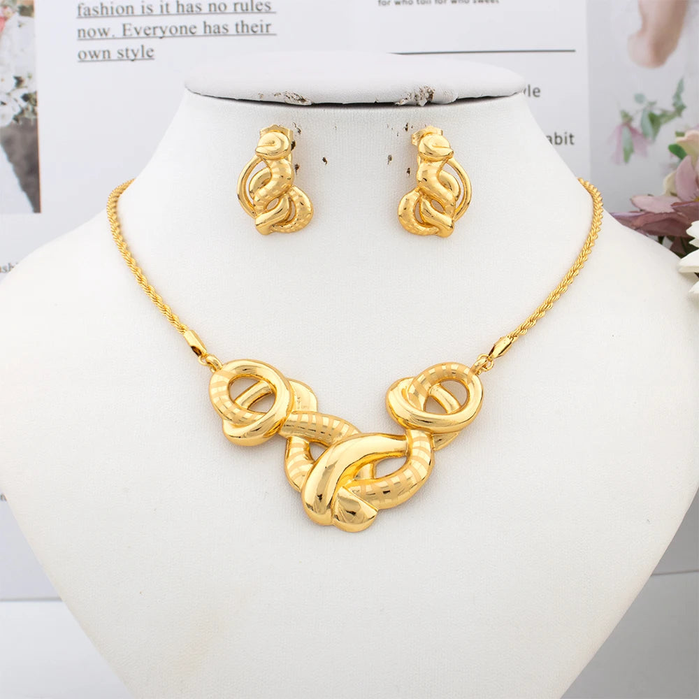 Exquisite Fashion Jewelry Set for Women Arab Gold Color Luxury Necklace Earrings Bangle Ring Set Weddings Dubai Party Daily Wear    Home Decor Supply | Online Retail | ShoreShopper.com