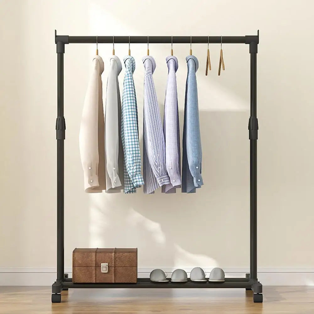 Clothes Rack With Wheels Metal Telescopic Adjustable Laundry Shop Living Room Bedroom Garment Rack Heavy-duty Standing Hanger    Home Decor Supply | Online Retail | ShoreShopper.com