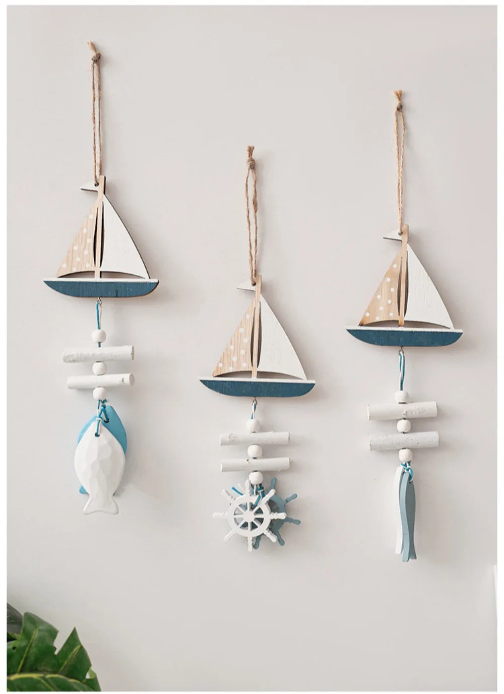 Wall Hanging Hand Made Mediterranean Starfish Hung Fish Nautical Decor Hang Wood Marine Pendant for Home Decoration קישוטי קיר    Your Coastal Marketplace | Shoreshopper.com