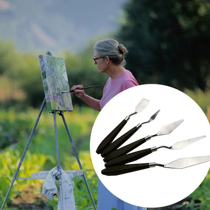 Hot 5PCS Stainless Steel Scraper Spatula Art Supplies for Artist Canva Oil Paint Color Mixing Palette Knife Painting Wholesale    Home Decor Supply | Online Retail | ShoreShopper.com