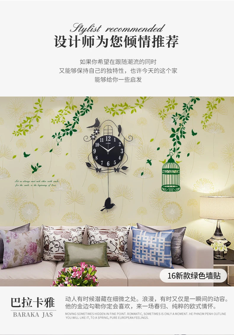 Creative Black Iron Swing Hanging Bird Wall Clock, Durable, Electronic, Large, Arts And Crafts, Modern Design    Home Decor Supply | Online Retail | ShoreShopper.com