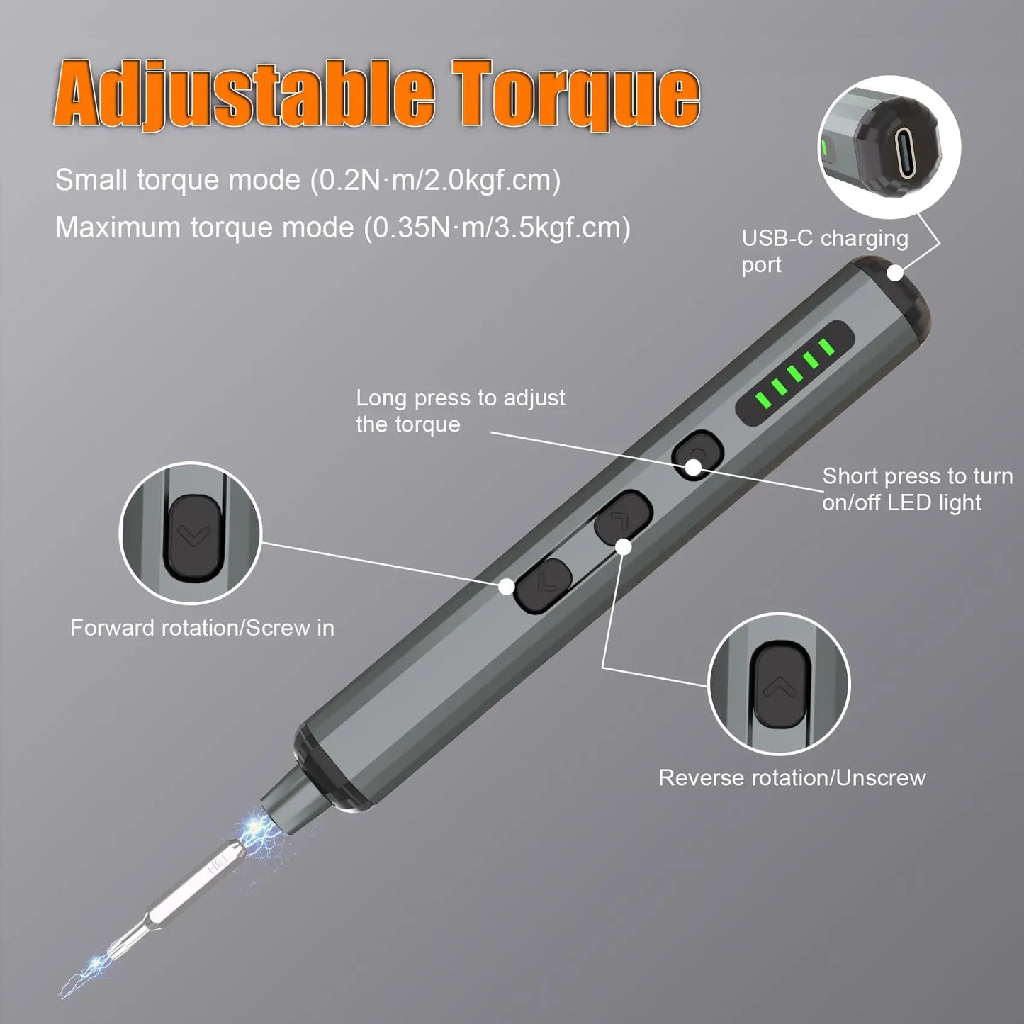 KUNLUN 68-in-1 Mini Electric Screwdriver Set, Small Electric Screwdriver Cordless with 64 Magnetic Bits, 5 Torque Settings,    Home Decor Supply | Online Retail | ShoreShopper.com