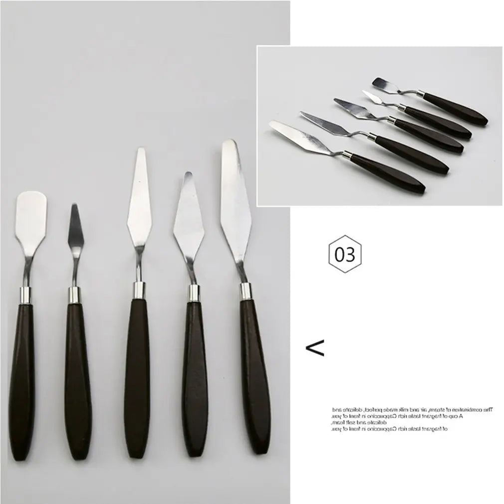Hot 5PCS Stainless Steel Scraper Spatula Art Supplies for Artist Canva Oil Paint Color Mixing Palette Knife Painting Wholesale    Home Decor Supply | Online Retail | ShoreShopper.com