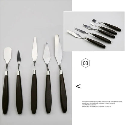 Hot 5PCS Stainless Steel Scraper Spatula Art Supplies for Artist Canva Oil Paint Color Mixing Palette Knife Painting Wholesale    Home Decor Supply | Online Retail | ShoreShopper.com