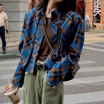 Checkered shirt women's 2024 spring new design sense niche French chic long sleeved shirt  retro top  womens tops    Home Decor Supply | Online Retail | ShoreShopper.com