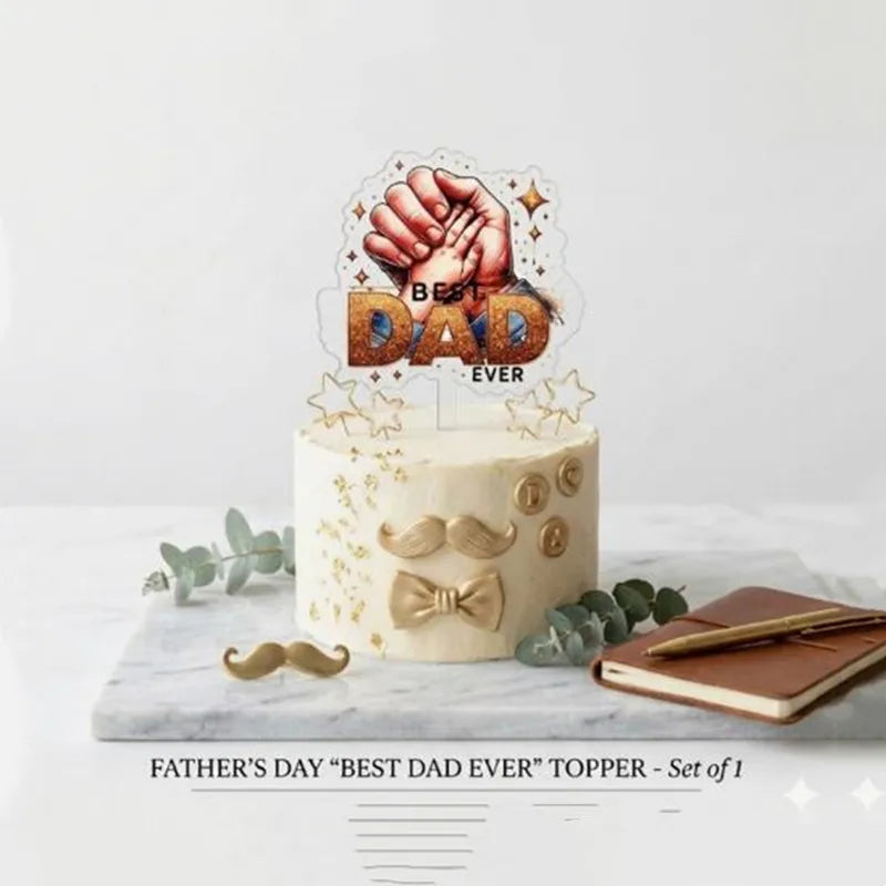 2026 Father's Day Birthday Cake Topper Decoration Gold Acrylic DAD Cake Flag Father's Day Party Cake Toppers Dessert Ornament    Your Coastal Marketplace | Shoreshopper.com