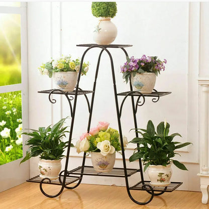 6 Tiers Metal Plant Stand Indoor Outdoor Flower Display Rack Holder    Home Decor Supply | Online Retail | ShoreShopper.com