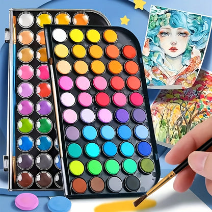 48 Colors Watercolor Paint Set with Brush - Washable,Vibrant & Blendable - Perfect for Adults Painting,Crafting & Art Projects    Home Decor Supply | Online Retail | ShoreShopper.com