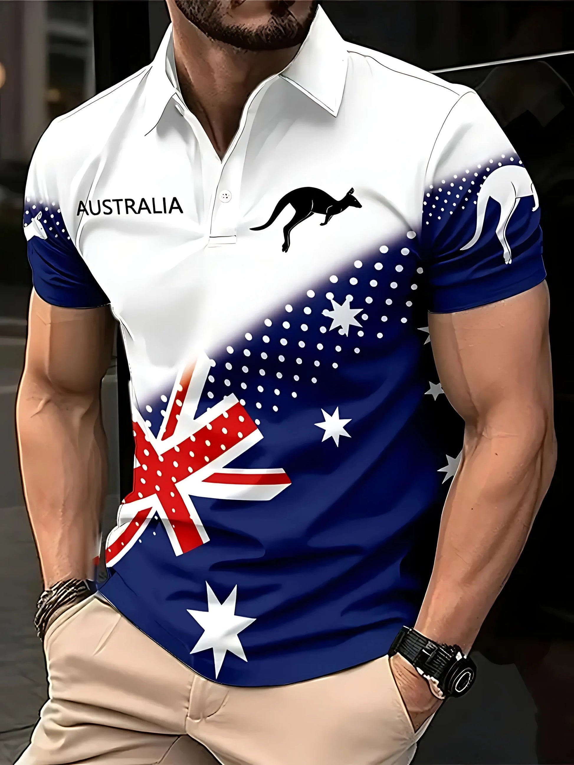 The 2025 summer new men's POLO shirt is a casual fashionable comfortable soft and breathable 3D pattern printed one    Home Decor Supply | Online Retail | ShoreShopper.com