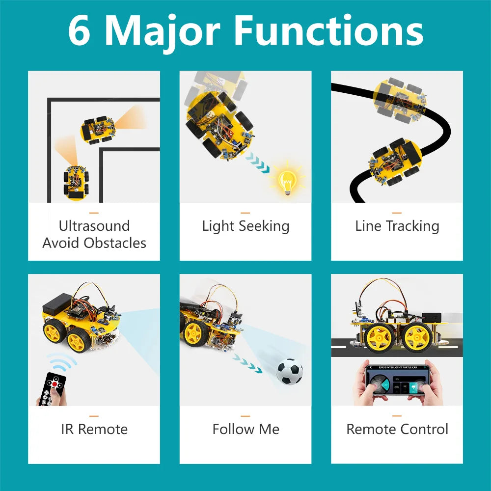 ESP32 Smart Robot Car Kit  Remote Control Car for Arduino Programming Project STEM Education Science Coding Kit - ShoreCo.Shop