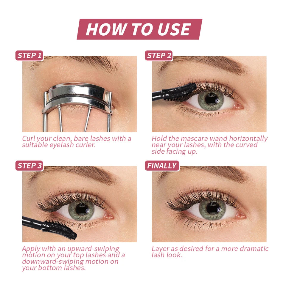 Black Waterproof Mascara Lengthening Eyelash Extension Eye Lashes Brush Beauty Curling Mascara Korean Cosmetics Long-wearing - ShoreCo.Shop
