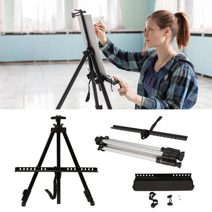 Adjustable Sketching Easel Black Silver Aluminum Alloy Sketch Drawing Easel Triangle Tool Shelf Travel Easel Art Supplies    Home Decor Supply | Online Retail | ShoreShopper.com