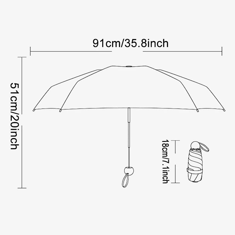 Capsule Umbrella, Portable Mini Sun Umbrella, Sunscreen Umbrella, Black Alloy Handle, with Storage Box, Dual-Use for Sun Protect    Your Coastal Marketplace | Shoreshopper.com