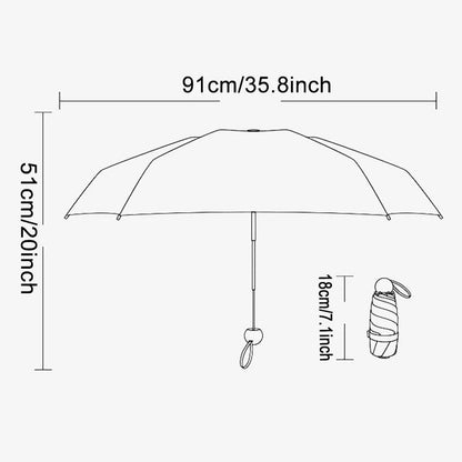 Capsule Umbrella, Portable Mini Sun Umbrella, Sunscreen Umbrella, Black Alloy Handle, with Storage Box, Dual-Use for Sun Protect    Your Coastal Marketplace | Shoreshopper.com