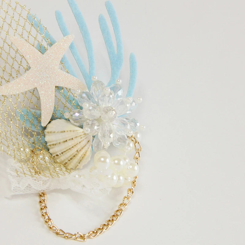 Mermaid Themed Hair Accessories, Artificial Crystal Shell, Starfish and Coral Decor, Perfect for Beachside & Party Decoration    Your Coastal Marketplace | Shoreshopper.com