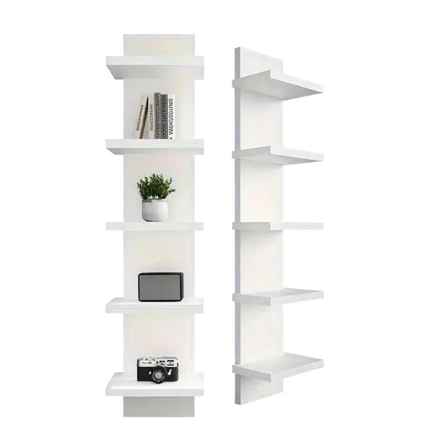 5 Layers Wall-Mounted Wood Bookshelf Storage Rack Board Shelf Organize Floating Shelf For Office Living Room Decor For Books    Home Decor Supply | Online Retail | ShoreShopper.com