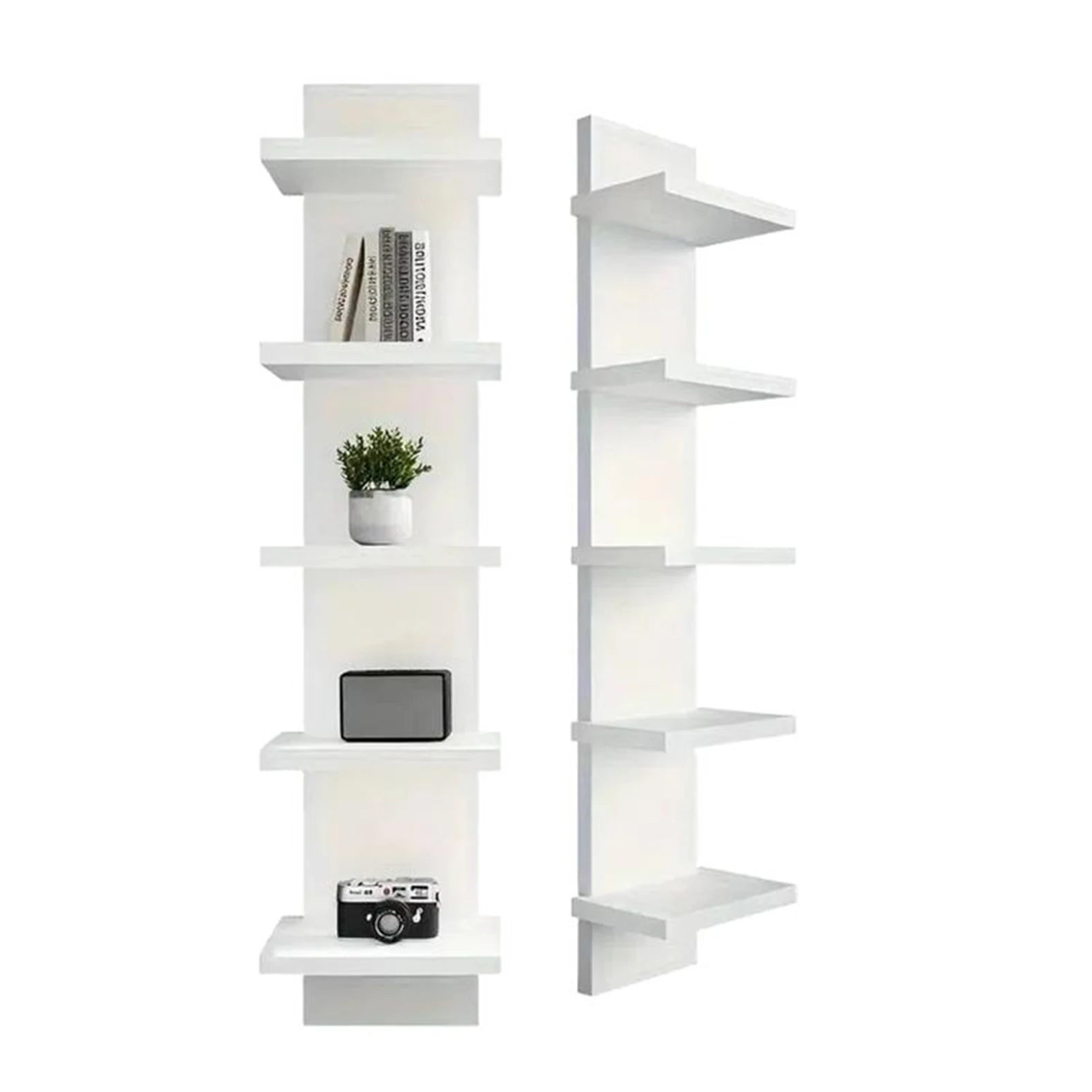 5 Layers Wall-Mounted Wood Bookshelf Storage Rack Board Shelf Organize Floating Shelf For Office Living Room Decor For Books    Home Decor Supply | Online Retail | ShoreShopper.com