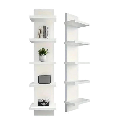 5 Layers Wall-Mounted Wood Bookshelf Storage Rack Board Shelf Organize Floating Shelf For Office Living Room Decor For Books    Home Decor Supply | Online Retail | ShoreShopper.com