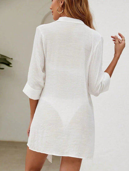 Beach Shirt Cover Up Women Long Sleeve 2026 White Swimsuit Swimwear Bathers Bathing Swim Suit    Your Coastal Marketplace | Shoreshopper.com
