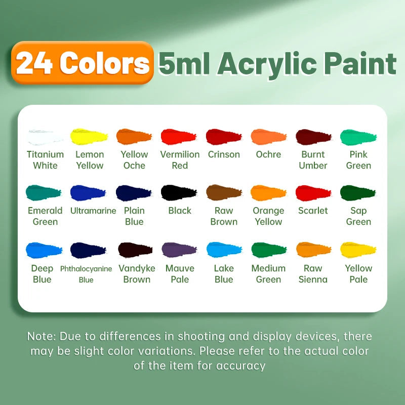 Acrylic Paint Set 12/18/24 Colors 5ml/0.17oz,Water-Proof Portable Art Rich Pigments for DlY Craft,Drawing,Painting,Canvas, Rock    Home Decor Supply | Online Retail | ShoreShopper.com