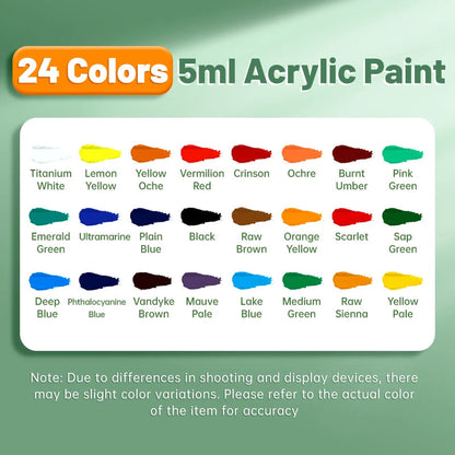 Acrylic Paint Set 12/18/24 Colors 5ml/0.17oz,Water-Proof Portable Art Rich Pigments for DlY Craft,Drawing,Painting,Canvas, Rock    Home Decor Supply | Online Retail | ShoreShopper.com