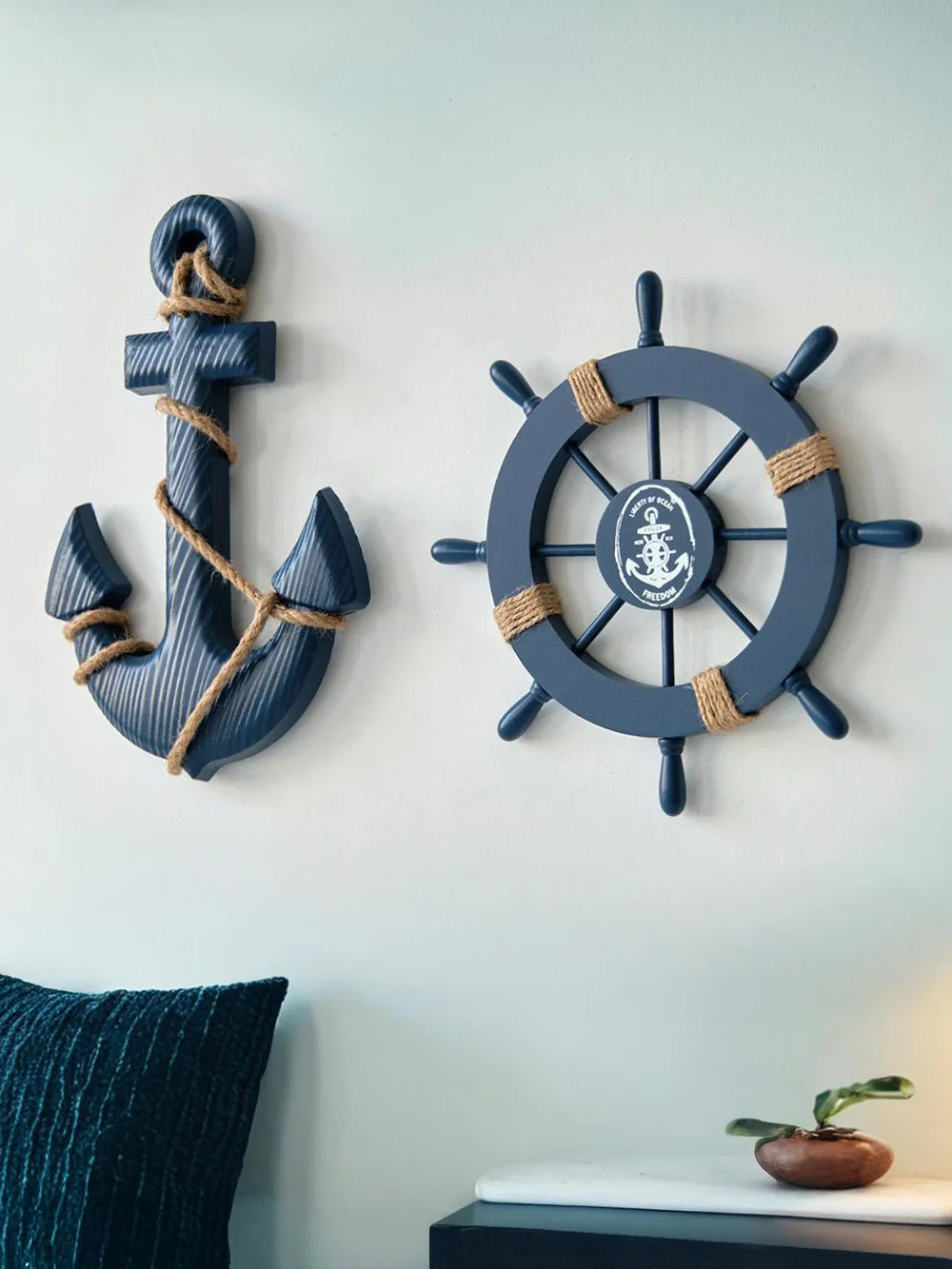 Mediterranean Style Wooden Ship Anchor Decorative Hanging Piece - Ocean Theme Room Wall Decor Photo Wall Accessories    Your Coastal Marketplace | Shoreshopper.com